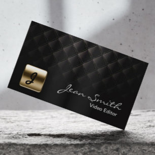 Carte de visite de l'Éditeur Vidéo Black & Gold de