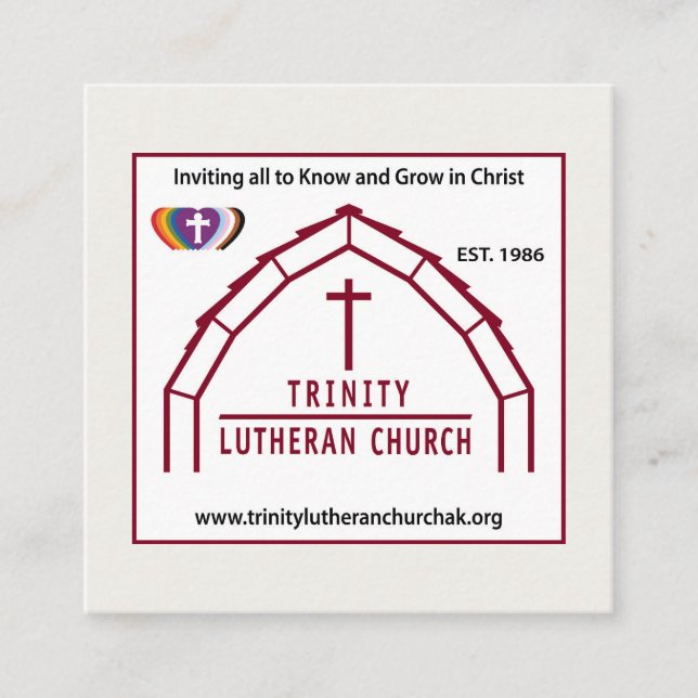Carte de visite de l'église luthérienne de Trinité (Devant)