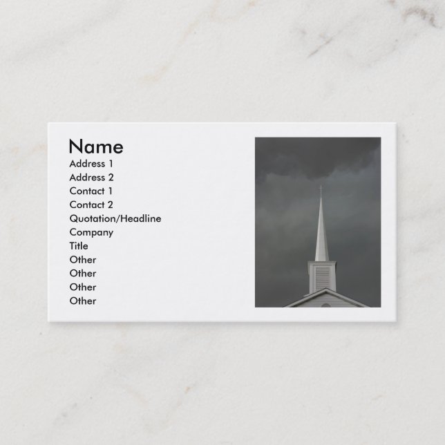 Carte de visite de l'église religieuse (Devant)