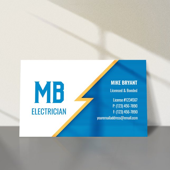 Carte de visite de l'électricien/compagnie électri (Créateur téléchargé)