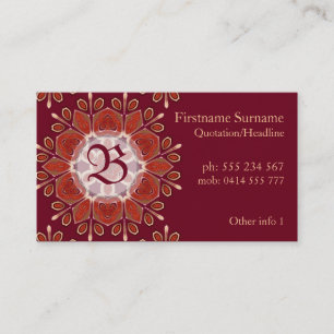 Carte de visite de l'Emblème Floral Rouge profond 
