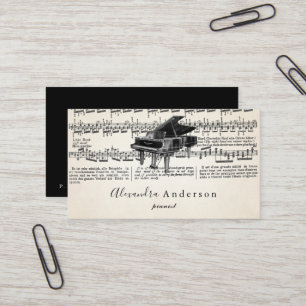 Carte de visite de l'enseignant de musique de pian