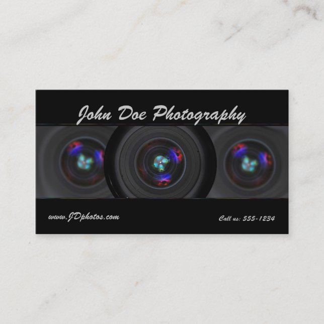 Carte de visite de lentille de photographe (Devant)