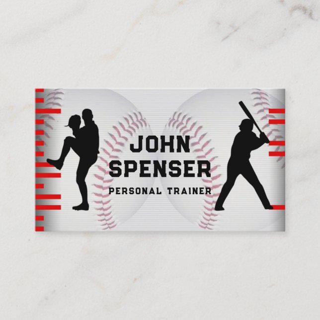 Carte de visite de l'entraîneur de baseball (Devant)