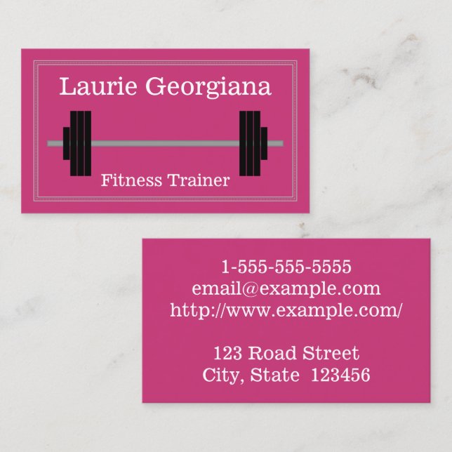 Carte de visite de l'entraîneur de fitness Barbell (Devant / Derrière)