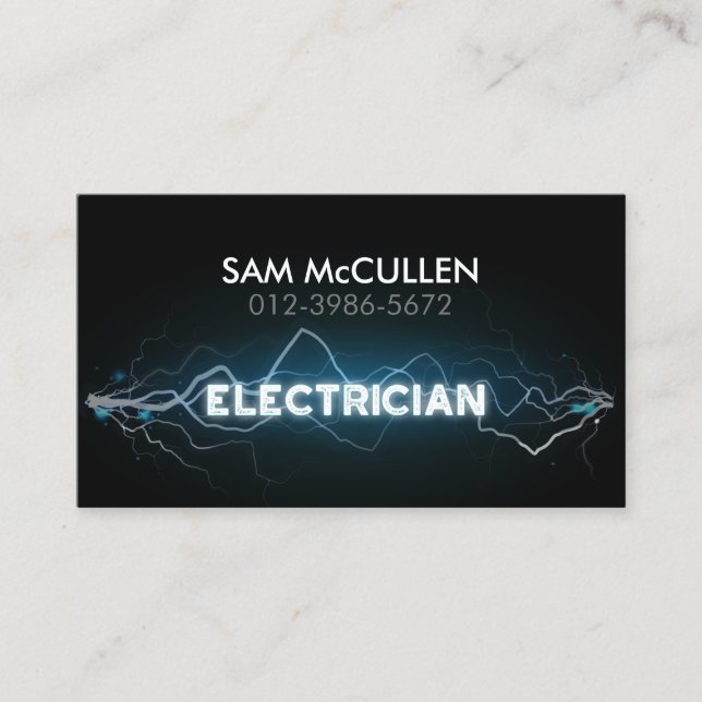 Carte de visite de l'entrepreneur en électricité (Devant)