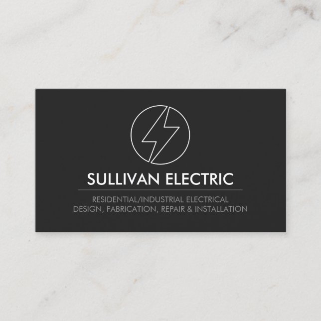 Carte de visite de l'entrepreneur en électricité (Devant)
