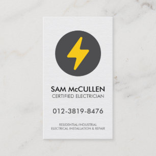 Carte de visite de l'entrepreneur en électricité