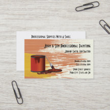 Carte de visite de l'entrepreneur en peinture prof