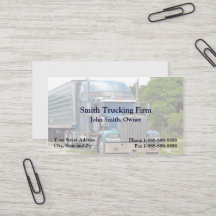 Carte de visite de l'entreprise de camionnage de c