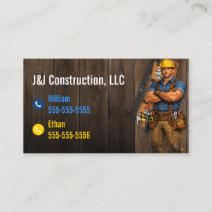 Carte de visite de l'entreprise de construction mo