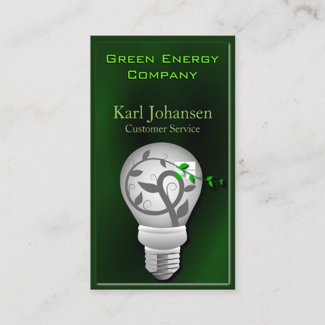 Carte de visite De l'environnement Green Energy (Devant)
