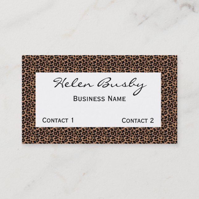 Carte de visite de léopard (Devant)