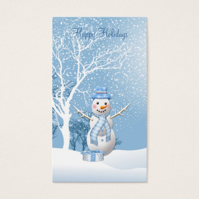 Carte de visite de l'étiquette cadeau de Noël Snow (Devant)