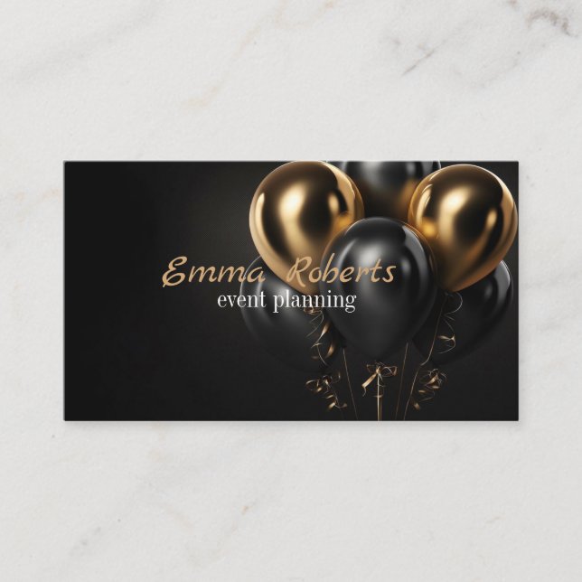 Carte de visite de l'événement Black Glittery Gold (Devant)