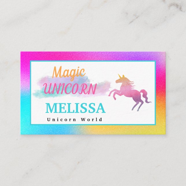 Carte de visite de licorne mignonne (Devant)