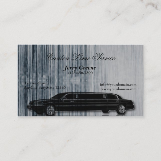 Carte de visite de limousine de rayure de (Devant)