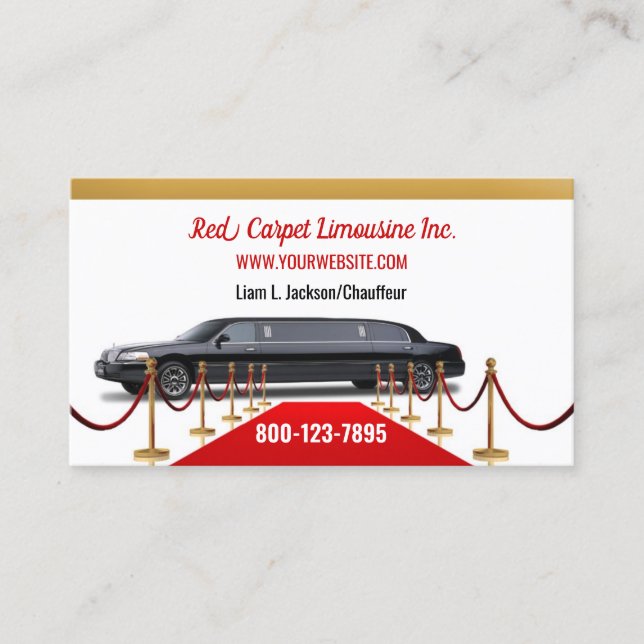 Carte de visite de limousine noire (Devant)