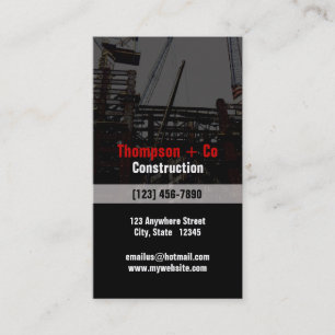 Carte de visite de l'industrie de la construction