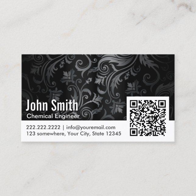 Carte de visite de l'ingénieur chimique du code QR (Devant)