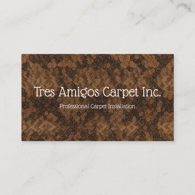 Carte de visite de l'installateur de tapis (Devant)