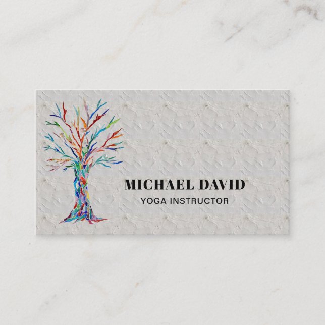 Carte de visite de l'instructeur de Yoga de l'arbr (Devant)