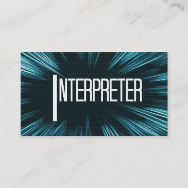 Carte de visite de l'interprète étoilé (Devant)