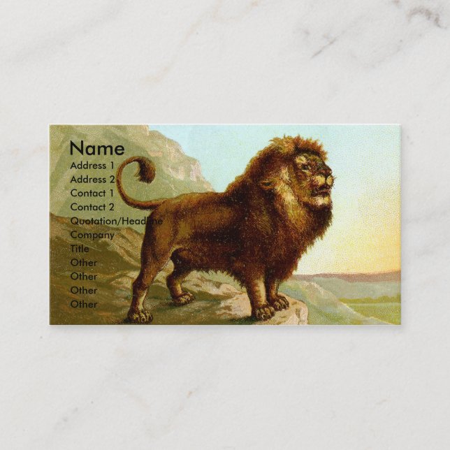 Carte de visite de lion de Barbarie (Devant)