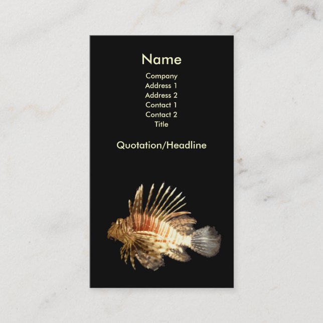 Carte de visite de Lionfish (Devant)