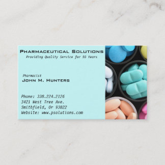 Carte de visite de liste de médicament de