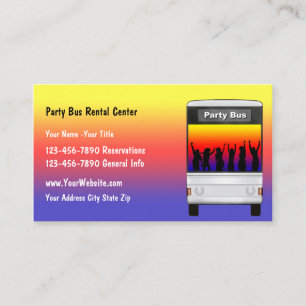 Carte de visite de location de bus de fête