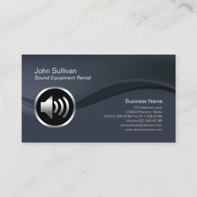 Carte de visite de location d'équipement audio Ico (Devant)
