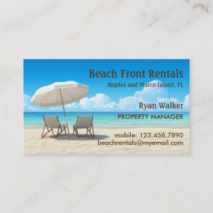Carte de visite de locations de Chambre de plage