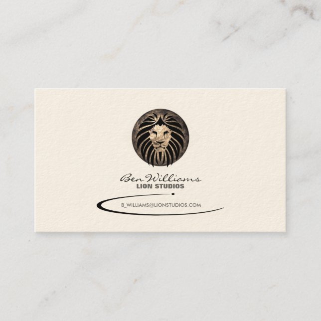 Carte de visite de logo de lion (contexte de lune) (Devant)