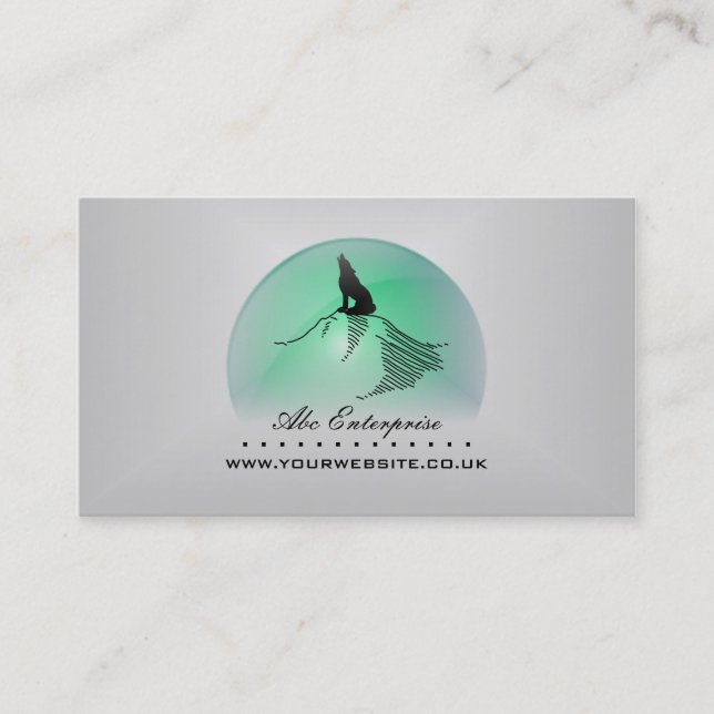 Carte de visite de logo de loup d'hurlement (Devant)