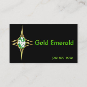 Carte de visite de logo d'émeraude et d'or