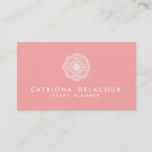 Carte de visite de logo marocain élégant rose et