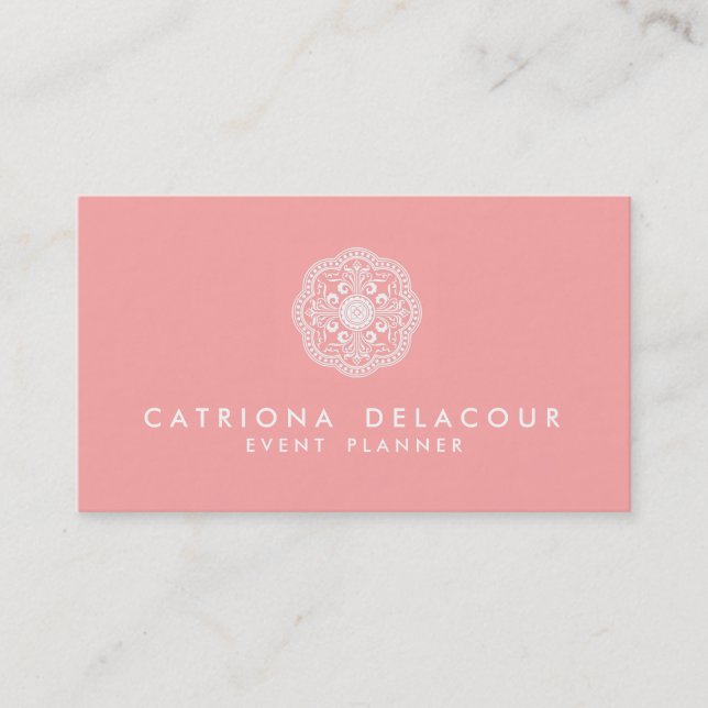 Carte de visite de logo marocain élégant rose et b (Devant)