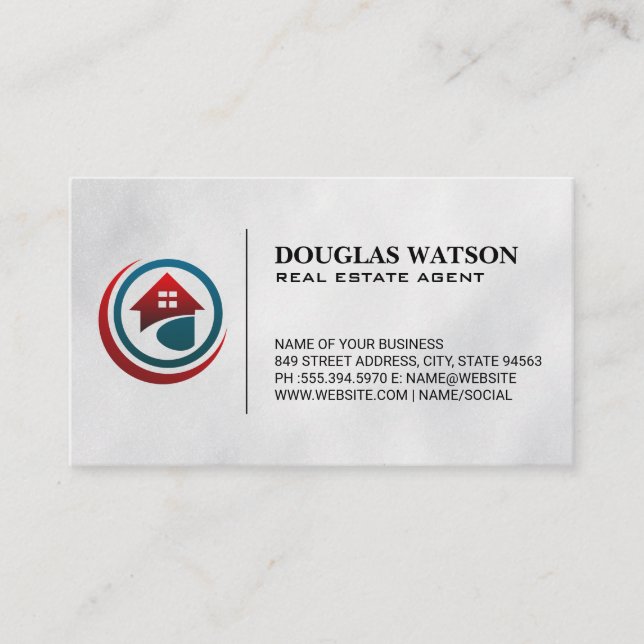 Carte de visite de logo personnalisé de l'immobili (Devant)