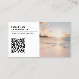 Carte de visite de logo photo du code QR moderne