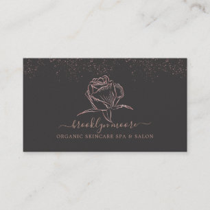 Carte de visite de logo rose Gold Floral