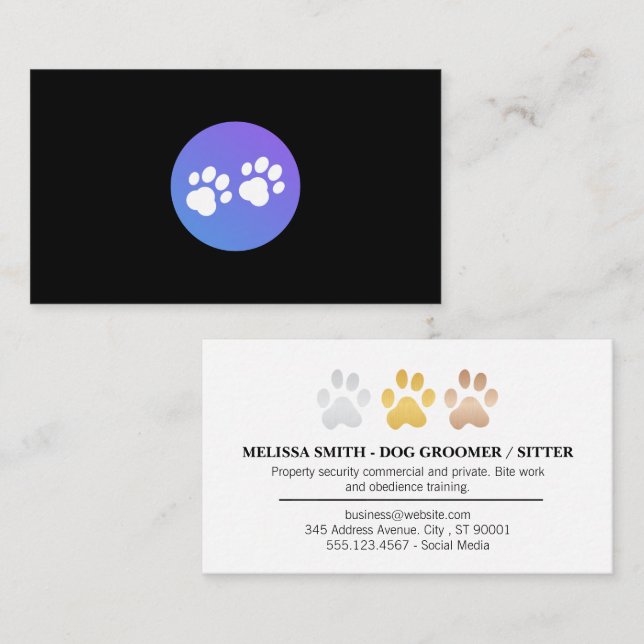 Carte de visite de logos de chien (Devant / Derrière)