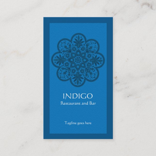 Carte de visite de l'ornement Indigo (Devant)