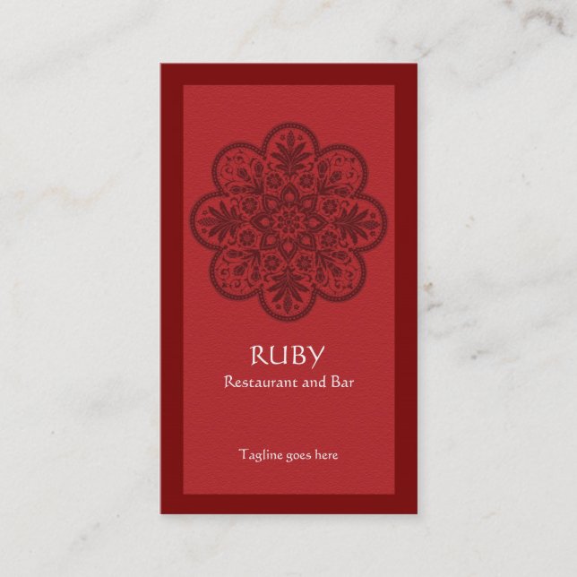 Carte de visite de l'ornement Ruby (Devant)