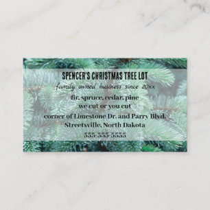 Carte de visite de lot d'arbre de Noël modifiable
