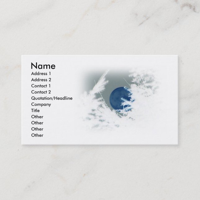Carte de visite de lune bleue (Devant)