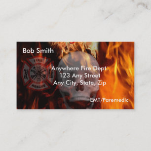Carte de visite de lutte contre l'incendie