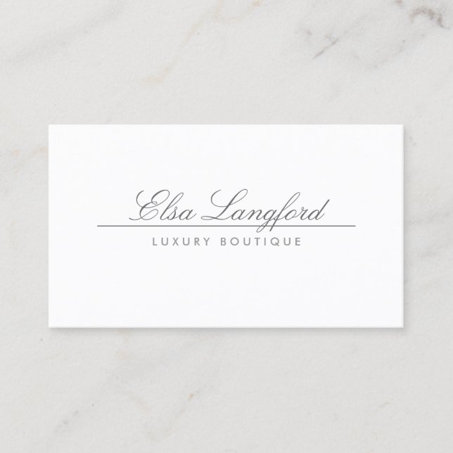 CARTE DE VISITE DE LUXE BLANC MODERNE (Devant)