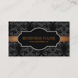 Carte de visite de luxe de damassé de noir de