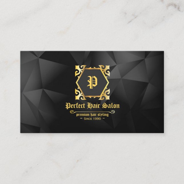 Carte De Visite de luxe élégantes en or pour salon de beauté (Devant)